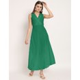 thumbnail image 2 of Moomaya Solid Wrap Style Maxi Dress, Sleeveless V-Neck A-Line Party Dress, 2 of 8