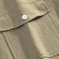 thumbnail image 6 of WTOBBY Men's Casual Long Sleeve Shirt Lapel Collar Button Front Pocket Classic Fit Breathable Cotton Blend Office Wear Business Casual Daily Top,Khaki 2XL, 6 of 8