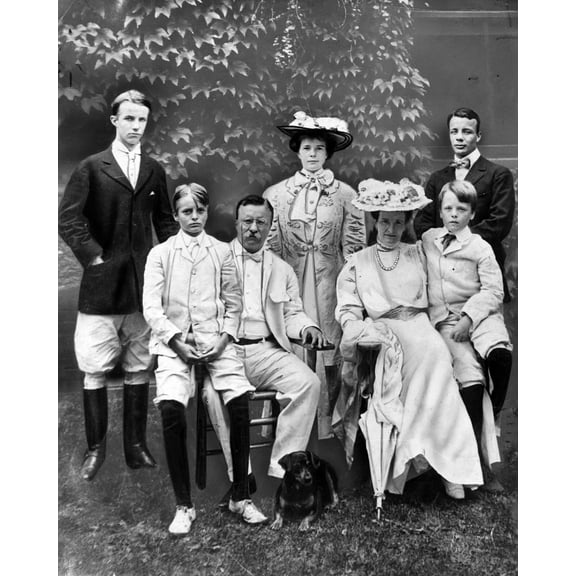 Print: Mr. And Mrs. Theo Roosevelt & Family, 1907