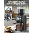 thumbnail image 5 of Homtone Electric Burr Coffee Grinder, Conical Anti-Static Espresso Grinder with 51 Precise Settings, Digital Display, Adjustable for 2-12 Cups, 120v Clog-Free, Black, 5 of 10