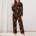 thumbnail image 2 of Balery Halloween With Pumpkins Pattern Pajama Sets for Women Long Sleeve 2 Piece Sleepwear Loungewear Sets Soft PJ's with Pockets Long Sleeve Comfy Pj Sets-Small, 2 of 7