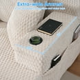 thumbnail image 3 of ZAFLY  55”w Oversized Chaise Lounge Indoor, Corduroy Cloud Chair with 3 Pillows, Big Comfy Chair with Cup Holder -Beige, 3 of 8