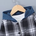 thumbnail image 3 of HCNTES Toddler Boys Outfits Short Sleeve Plaid Hooded Tops Shorts Child Kids 2Pcs Set Boy Clothing Sets, 3 of 8