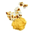 thumbnail image 6 of Douhoow Summer Newborn Baby Girls Romper Sunflowers Printed Ruffles Short Sleeve Backless Jumpsuit, 6 of 9