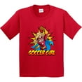 thumbnail image 3 of Inktastic Soccer Girl Superhero Youth T-Shirt, 3 of 5