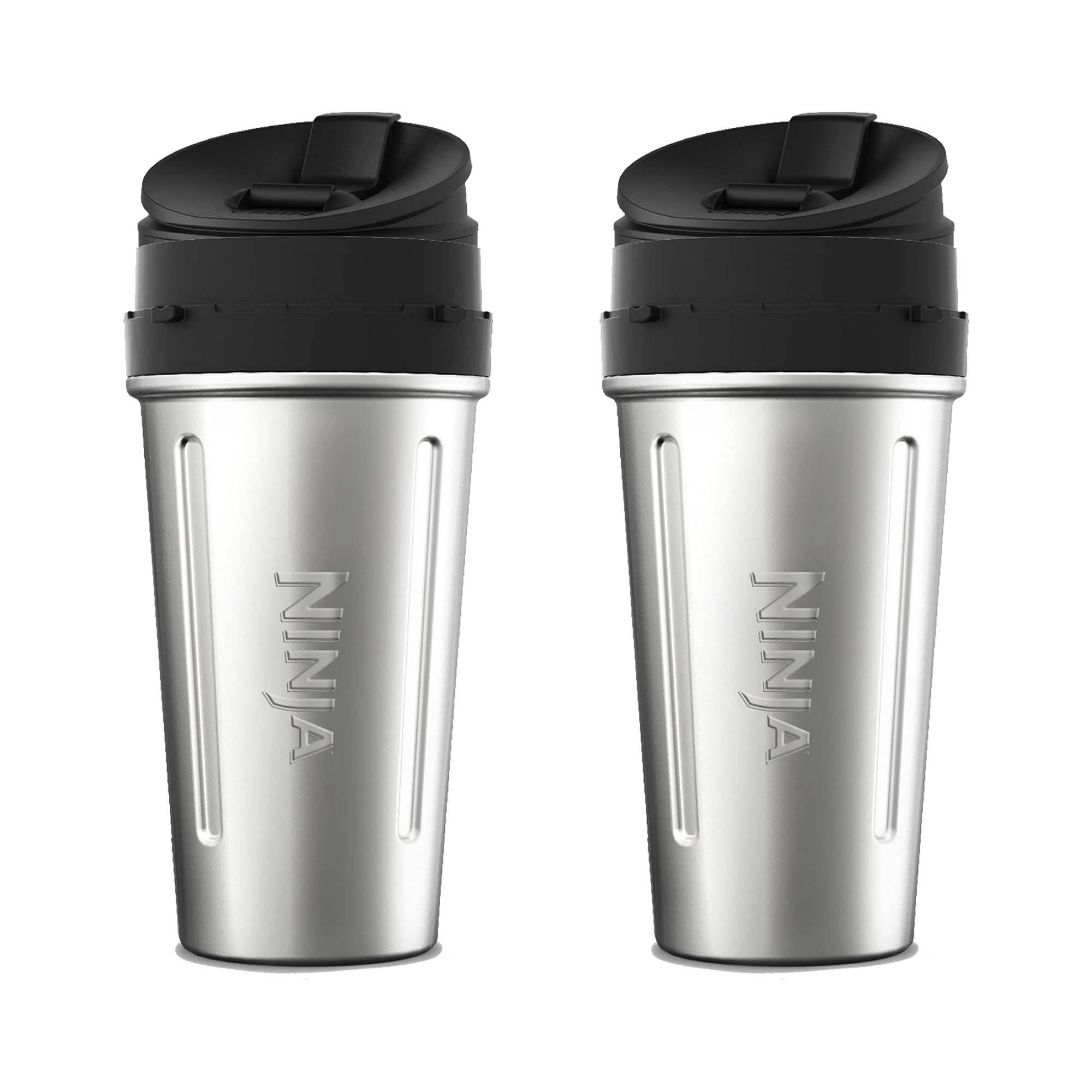 Ninja Stainless Steel Nutri Ninja Cup Sip & Seal Lid for AutoIQ Series (2 Pack)
