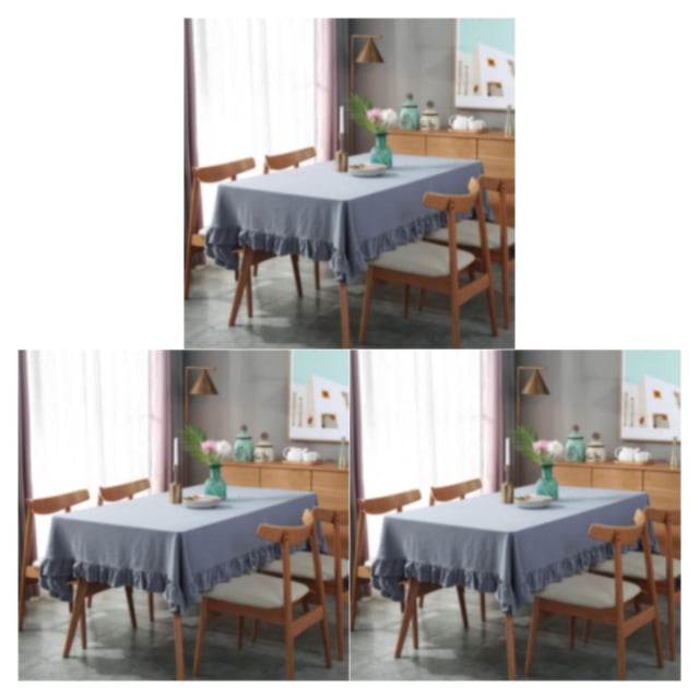 relayinert Vintage Style Cotton Table Cover For Any Dining Table Rectangular Table Tablecloth Dining Tablecloth Table Covers gray 140*200CM 3Set