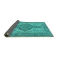 thumbnail image 2 of Ahgly Company Indoor Round Oriental Turquoise Blue Traditional Area Rugs, 5' Round, 2 of 4