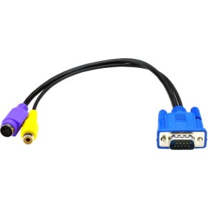 - Black Box VGA to Composite and S-Video Adapter Cable - 32 cm - RCA/S-Video/VGA for Video Device - 1.05 ft - 1 x HD-15 Male VGA - 1 x RCA Composite Video, 1 x S-Video