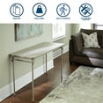 thumbnail image 4 of Pemberly Row Table Pliante Contemporaine en Vinyle en Lin Antique, 4 of 8