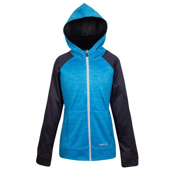 Head Girls Full Zip Jacket with Hood, Blue Heather, Size XS