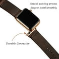 thumbnail image 5 of WFEAGL Genuine Leather Apple Watch Band 42/44/45mm Retro Strap (Coffee with Gold), 5 of 7