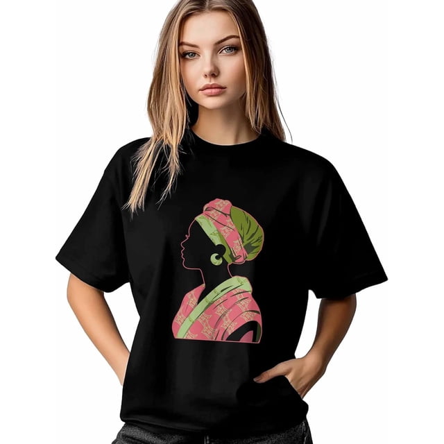 Women's T-Shirt,Short Sleeve Tee Shirts Casual Tops African Women Crewneck T Shirt for Women
