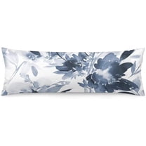 Florals Body Pillow Cover Navy Watercolor Flowers Long Pillow Case with Zipper Decorative Bedding Pillowcase Boho Floral Throw Pillow Covers Soft Cushion Pillow Case for Bedroom,20"x54",Blue White