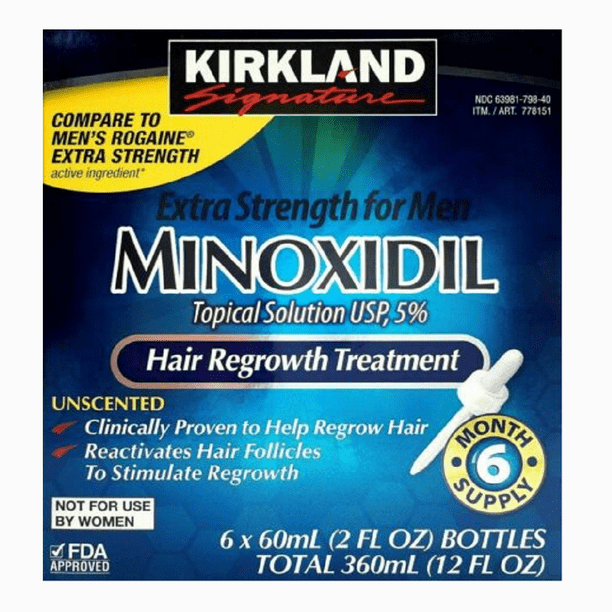 Men Hair Regrowth Solution Minoxidil 5% Extra Strength 6 Month Supply ...