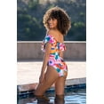 thumbnail image 6 of La Blanca Womens Off Shoulder Ruffle One Piece Swimsuit Multi Size 20 Plus, 6 of 7
