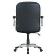 thumbnail image 7 of Lorell Soho Flip Armrest Mid-back Leather Chair Black Bonded Leather Seat - Black Bonded Leather Back - 5-star Base - 28.1" Length x 25.6" Width - 42.5" Height - 1 Each, 7 of 7