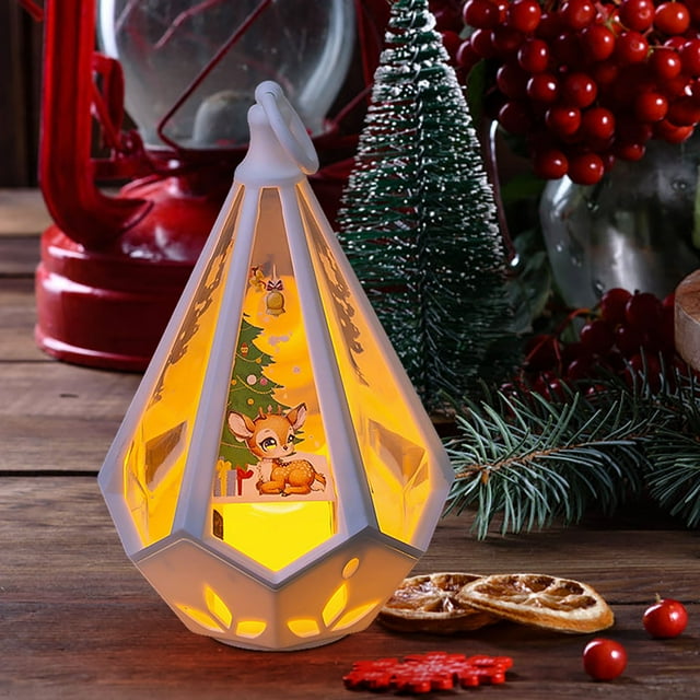 Christmas Decorations Luminous Portable Night Lanterns Layout Ornaments Gift Wind Lantern Pendant