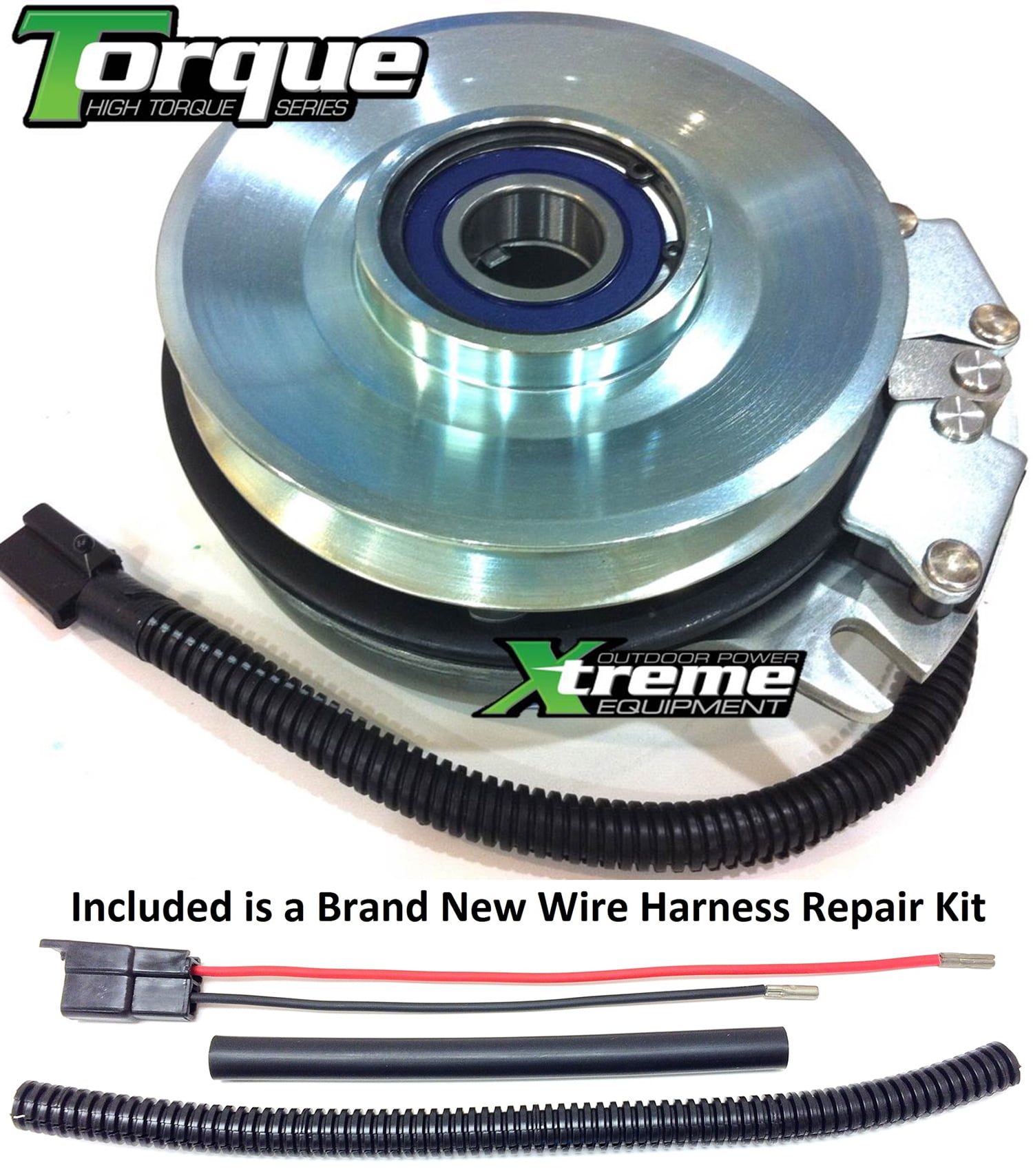 Bundle - 2 items: PTO Electric Blade Clutch, Wire Harness Repair Kit. Replaces Exmark Lazer Z PTO Clutch 109-9196 - w/ Wire Harness Repair Kit !