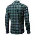 thumbnail image 3 of IROINNID Reduced Shirt with Pocket for Men Autumn Slim Fit Long Sleeve Turndown Lattice Top Blouse Shirt,Green, 3 of 8