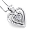 thumbnail image 4 of SuperJeweler 0.04 Carat Three Diamond Heart Necklace in 14 Karat White Gold, 18 inches for Women, 4 of 6
