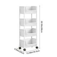 thumbnail image 2 of Removable Plastic Storage Rack With Wheels Mobile Multi Tier Organizer With Three Baskets And Lid For Kitchen Bathroom Living Room Home Use Durable Abs Frame, 2 of 6