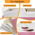 thumbnail image 5 of Extra Large Toy Box, Collapsible Sturdy Kids Toy Chest Storage Box with 3 Side bags and Removable Lids, 41"X14"X16"，large toy box ,Pink White, 5 of 10