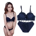 thumbnail image 5 of Summark Women Push Up Bra Set Girls Floral Lace Underwear Underwire Gathering Bra Set, 5 of 6