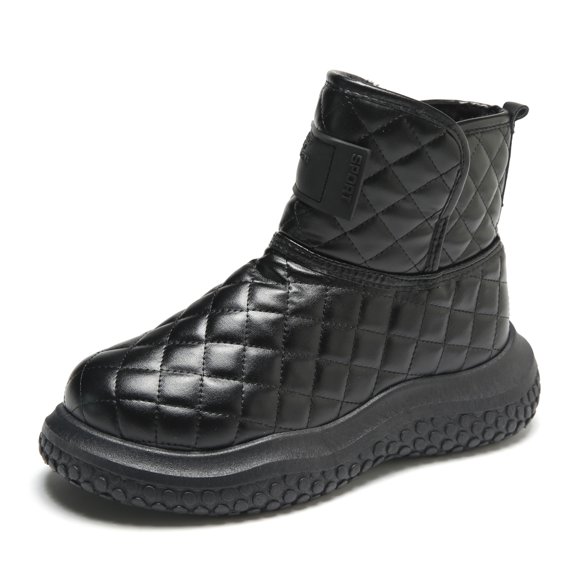 Cyiecw Bottes d'Hiver Chaudes pour Femmes, Bottes Mi-Mollet Imperméables pour l'Extérieur Antidérapantes, Chaussures Rehaussantes Chaudes et Confortables pour l'Hiver