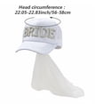 thumbnail image 3 of Vjnyvs Rhinestones Embellished Bride Baseball Hat With White Tulle Veil Wedding Headpiece For Bridal Party Bride And Bridesmaid Caps, 3 of 7