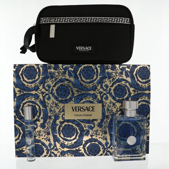VERSACE POUR HOMME by Versace 3 PIECE GIFT SET - 3.4 OZ EAU DE TOILETTE SPRAY