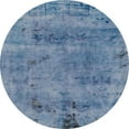 thumbnail image 1 of Ahgly Company Indoor Round Abstract Steel Blue Persian Area Rugs, 5' Round, 1 of 6