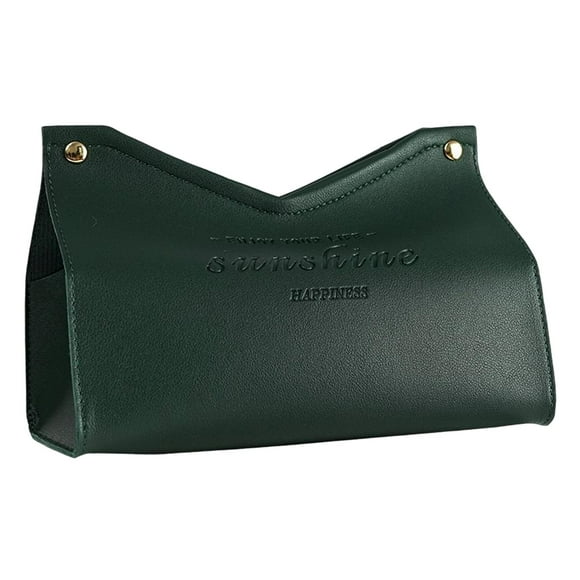 Funda de piel sintética para caja de pañuelos, ideal para decoración de sala de estar y dormitorio. Verde