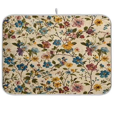 

Kitchen Drying Mat 18x24In Drying Dish Mat Dish Drying Mats Kitchen Countertop Multi-Function Drain Drying Mat Kitchen Table Oil Painting Flowers Seamless