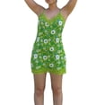 thumbnail image 3 of Blotona Women 's Lace Trim Spaghetti Strap Floral Print Camisole Mini Dresses Sexy V Neck Lingerie Patchwork Side Split Bodycon Dresses, 3 of 8