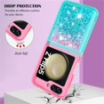 thumbnail image 4 of Glitter Case for Samsung Galaxy Z Flip 5 for Women Girls, Bling Sparkle Colorful Gradient Quicksand Waterfall Soft TPU Liquid Case Cover for Samsung Galaxy Z Flip5 LSJB-Pink Green, 4 of 14