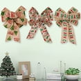thumbnail image 4 of kiskick Multi-pattern Reusable Christmas Ribbon Bowknot - Wired Thicker Anti-fade DIY Scene Layout, Large Size Xmas Tree Wreath Bow Pendant for Party, 4 of 8