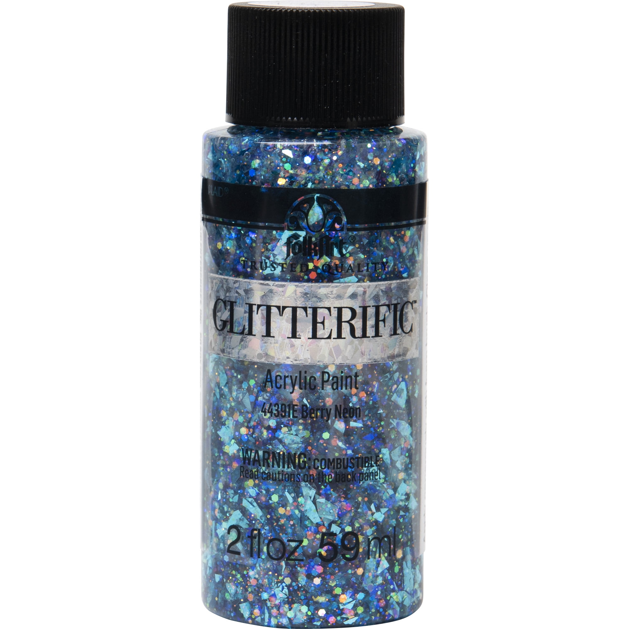 FolkArt Glitterific Acrylic Craft Paint, Glitter Finish, Berry Neon, 2