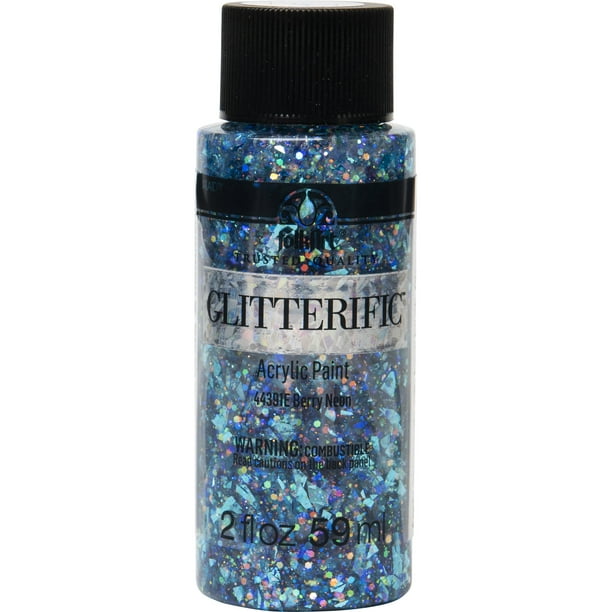 FolkArt 44391E Glitterific Acrylic Craft Paint, Glitter Finish, Berry