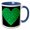 Blue/White, variant on 3drose, Large Green Heart Made of Smaller Hearts, 11oz Mug