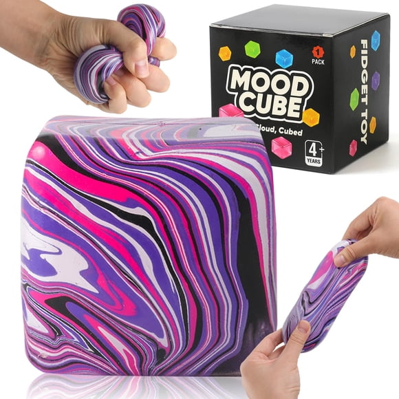 Cubo antiestrés CORODER de 5,5 cm morado de recuperación lenta