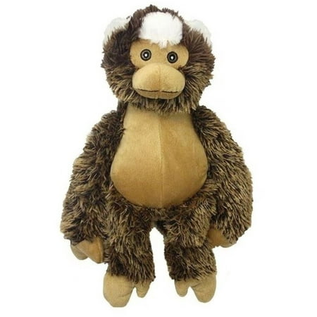 Ultra Soft Dog Toys Oh So Cute Bark Cuddle Buddies Furry Zoo Animal Squeakers (Brown Monkey Large)