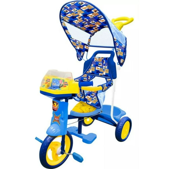 Triciclo Puppy Rainbow 2 En 1 Azul Musical Con Luz Mytoy 5551B2