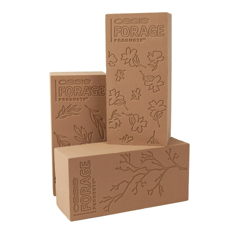 OASIS® Forage Floral Foraging Foam, Brown, 3 pack - Walmart.com