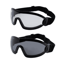 2 Flare Padded Riding Goggles Black & 1 Clear Lens & 1 Smoke Lens