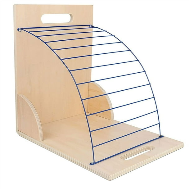 Soporte para Portapapeles, Estante de Almacenamiento para Portapapeles, Soporte para Portapapeles de Madera con Organizador de Estante de Metal Resistente para Aula y Oficina