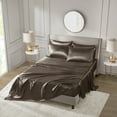 thumbnail image 3 of Comfort Classics Satin Chocolate Luxury 6 PC Sheet Set, California King - Wrinkle Free, 3 of 18