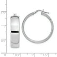 thumbnail image 2 of 925 Sterling Silver 7x30mm Hoop Earrings Round, 2 of 6