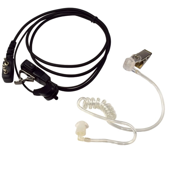 HQRP 2 Pin Acoustic Tube Earpiece Headset Mic for ICOM IC-2GE, IC-2GXA, IC-2GXA(T), IC-2GXAT