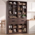 thumbnail image 3 of Homieasy Tall Closet Organizer with 2 Drawers, 79.7" Narrow Freestanding Storage Cabinet, Space-Saving Wood Garment Organizer for Bedroom, Entryway,Walnut, 3 of 6